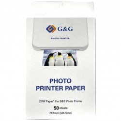 G&G - Pack de 50 Papiers photo auto-adhésif ZINK 76x50 mm (3x2 inch)