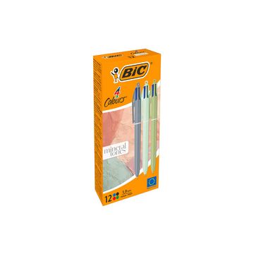 BIC Stylo à bille 4 Colours Mineral Tones, boîte de 12