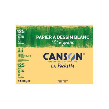CANSON Papier à dessin "C" à grain, A3, 224 g/m2