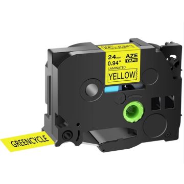 Ruban cassette compatible - Brother TZE651 - noir, jaune
