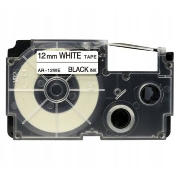 Ruban compatible - Casio XR12WE1 - noir, blanc
