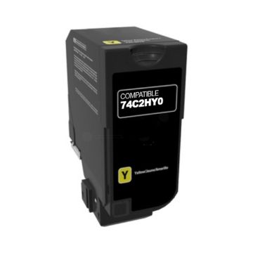 Toner compatible - Lexmark 74C2HY0 - jaune