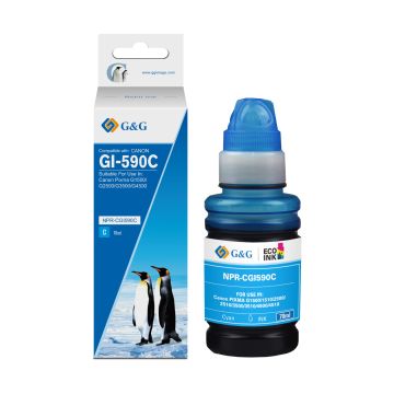 Bouteille d'encre compatible - Canon 1604C001 / GI-590 C - cyan