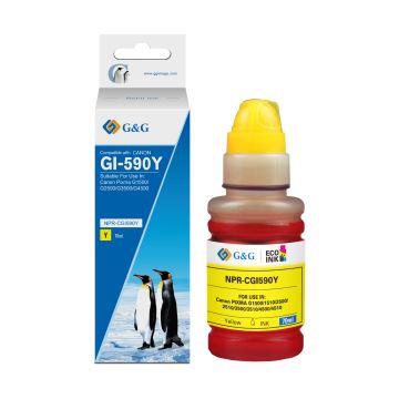 Bouteille d'encre compatible - Canon 1606C001 / GI-590 Y - jaune