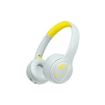 LogiLink Casque audio BT 5.4 MUSIC BUDDIES, bleu clair/jaune