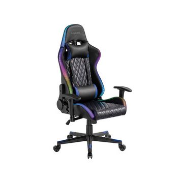LogiLink Fauteuil pour jeux vidéo, avec lumière RVB, noir