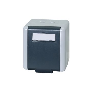 LogiLink Prise RJ45 cat.6A Outdoor, pour 2x RJ45, gris