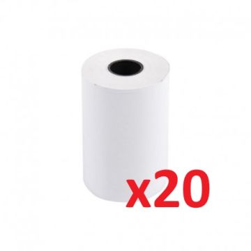 Bobines thermiques pour terminal carte bancaire - Sans BPA - PK20-57-40-12 - Lot de 20 (57 mm x 40 mm x 12 mm)