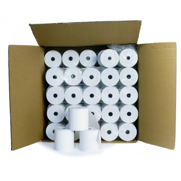 Lot de 50 bobines thermiques pour caisse enregistreuse - Sans BPA - 80 mm x 80 mm x 12 mm - 75 mètres
