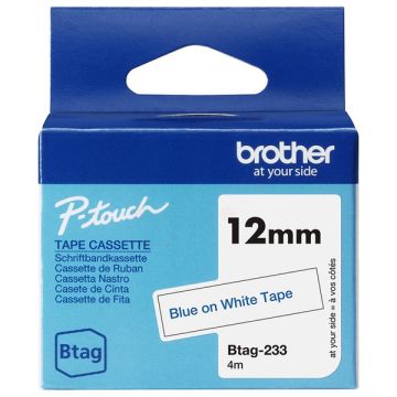 Rouleau d'étiquettes d'origine - Brother BTAG233 - bleu, blanc