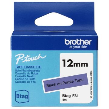 Rouleau d'étiquettes d'origine - Brother BTAGF31 - noir, violet
