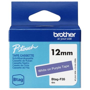 Rouleau d'étiquettes d'origine - Brother BTAGF35 - blanc, violet