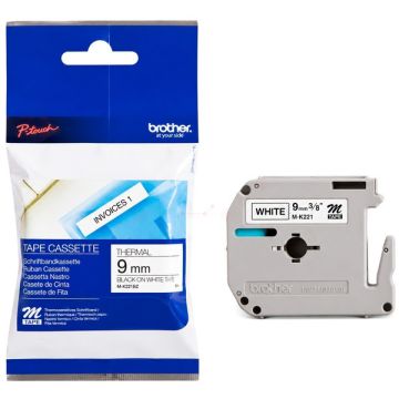 Ruban cassette d'origine - Brother MK221BZ - noir, blanc