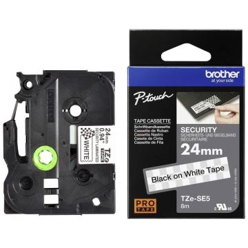 Ruban cassette d'origine - Brother TZESE5 - noir, blanc