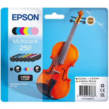 Cartouches d'origine - Epson C13T16N84010 / 250 - multipack 6 couleurs : noire, cyan, magenta, jaune