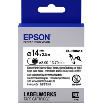 Gaines thermorétractable d'origine - Epson C53S656903 / LK-6WBA14 - noire, blanche