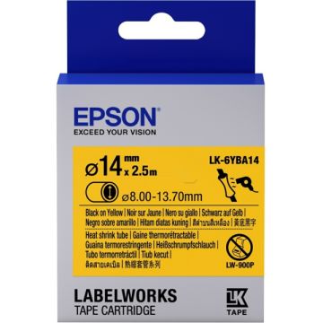 Gaines thermorétractable d'origine - Epson C53S656905 / LK-6YBA14 - noire, jaune