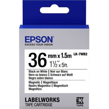 Ruban d'origine - Epson C53S657002 / LK-7WB2 - noir, blanc