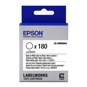 Rouleau d'étiquettes d'origine - Epson C53S658901 / LK-8WBWAA - noir, blanc