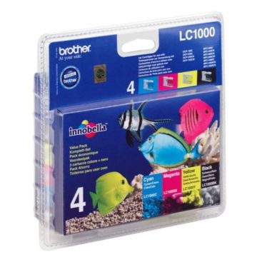 Cartouches d'origine - Brother LC1000VALBP - multipack 4 couleurs : noire, cyan, magenta, jaune
