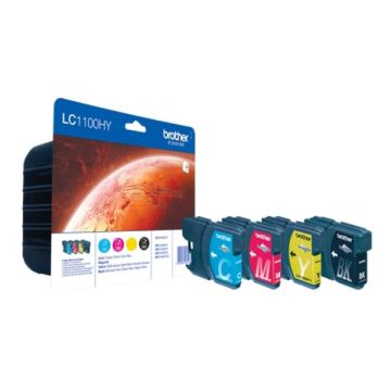 Cartouches d'origine - Brother LC1100HYVALBP - multipack 4 couleurs : noire, cyan, magenta, jaune