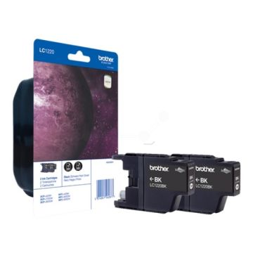 Cartouche d'origine - Brother LC1220BKBP2DR - noire - pack de 2