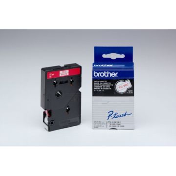 Ruban cassette d'origine - Brother TC202 - rouge, blanc