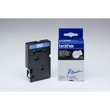 Ruban cassette d'origine - Brother TC203 - bleu, blanc
