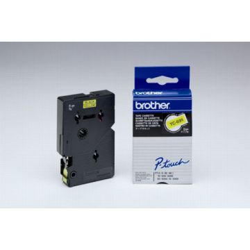 Ruban cassette d'origine - Brother TC691 - noir, jaune