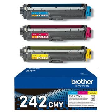 Toners d'origine - Brother TN242CMY - multipack 3 couleurs : cyan, magenta, jaune