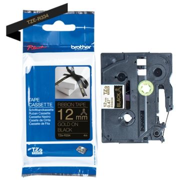 Ruban cassette d'origine - Brother TZER334 - noir, or