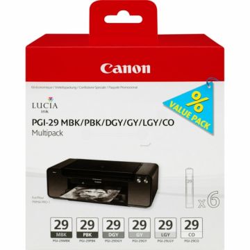 Cartouches d'origine - Canon 4868B018 / PGI-29 - multipack 6 couleurs : noire, grise, gris photo, gris foncée