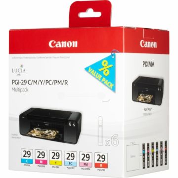 Cartouches d'origine - Canon 4873B005 / PGI-29 - multipack 6 couleurs : cyan, magenta, jaune Cartouches d'origine - Canon 4873B005 / PGI-29 - multipack 6 couleurs : cyan, magenta, jaune
