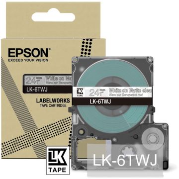 Rouleau d'étiquettes d'origine - Epson C53S672070 / LK-6TWJ - transparent, blanc