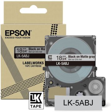 Rouleau d'étiquettes d'origine - Epson C53S672087 / LK-5ABJ - noir, gris Rouleau d'étiquettes d'origine - Epson C53S672087 / LK-5ABJ - noir, gris