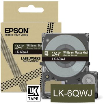 Rouleau d'étiquettes d'origine - Epson C53S672090 / LK-6QWJ - brun, blanc