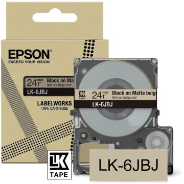 Rouleau d'étiquettes d'origine - Epson C53S672092 / LK-6JBJ - noir