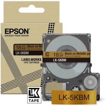 Rouleau d'étiquettes d'origine - Epson C53S672093 / LK-5KBM - noir, or