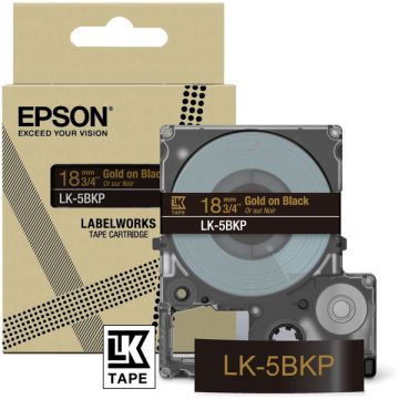 Rouleau d'étiquettes d'origine - Epson C53S672095 / LK-5BKP - noir, or
