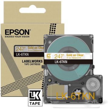 Rouleau d'étiquettes d'origine - Epson C53S672098 / LK-6TKN - transparent, or