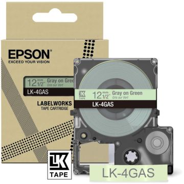 Rouleau d'étiquettes d'origine - Epson C53S672105 / LK-4GAS - gris, vert Rouleau d'étiquettes d'origine - Epson C53S672105 / LK-4GAS - gris, vert