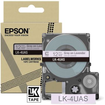 Rouleau d'étiquettes d'origine - Epson C53S672107 / LK-4UAS - gris, violet Rouleau d'étiquettes d'origine - Epson C53S672107 / LK-4UAS - gris, violet