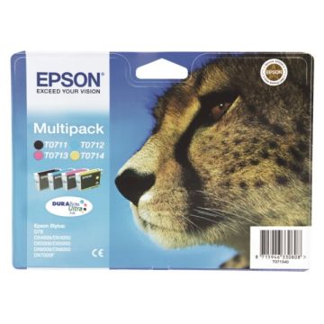 Cartouches d'origine - Epson C13T07154010 / T0715 - multipack 4 couleurs : noire, cyan, magenta, jaune