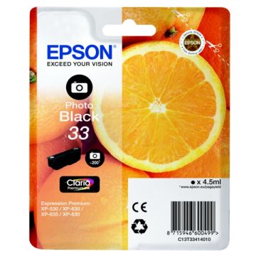 Cartouche d'origine - Epson C13T33414010 / 33 - noire Cartouche d'origine - Epson C13T33414010 / 33 - noire