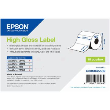 Étiquettes d'origine - Epson C33S045539