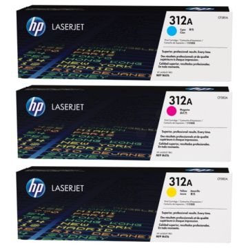 Toners d'origine - HP CF440AM / 312A - multipack 3 couleurs : cyan, magenta, jaune