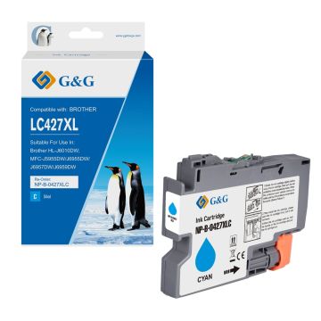 Cartouche compatible de première qualité - Brother LC427XLC - cyan