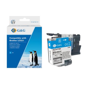 Cartouche compatible de première qualité - Brother LC521C - cyan