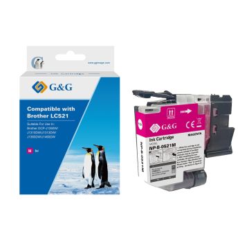 Cartouche compatible de première qualité - Brother LC521M - magenta