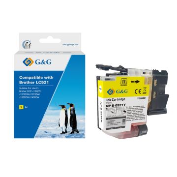 Cartouche compatible de première qualité - Brother LC521Y - jaune